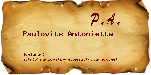 Paulovits Antonietta névjegykártya