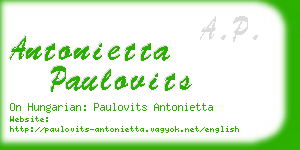 antonietta paulovits business card